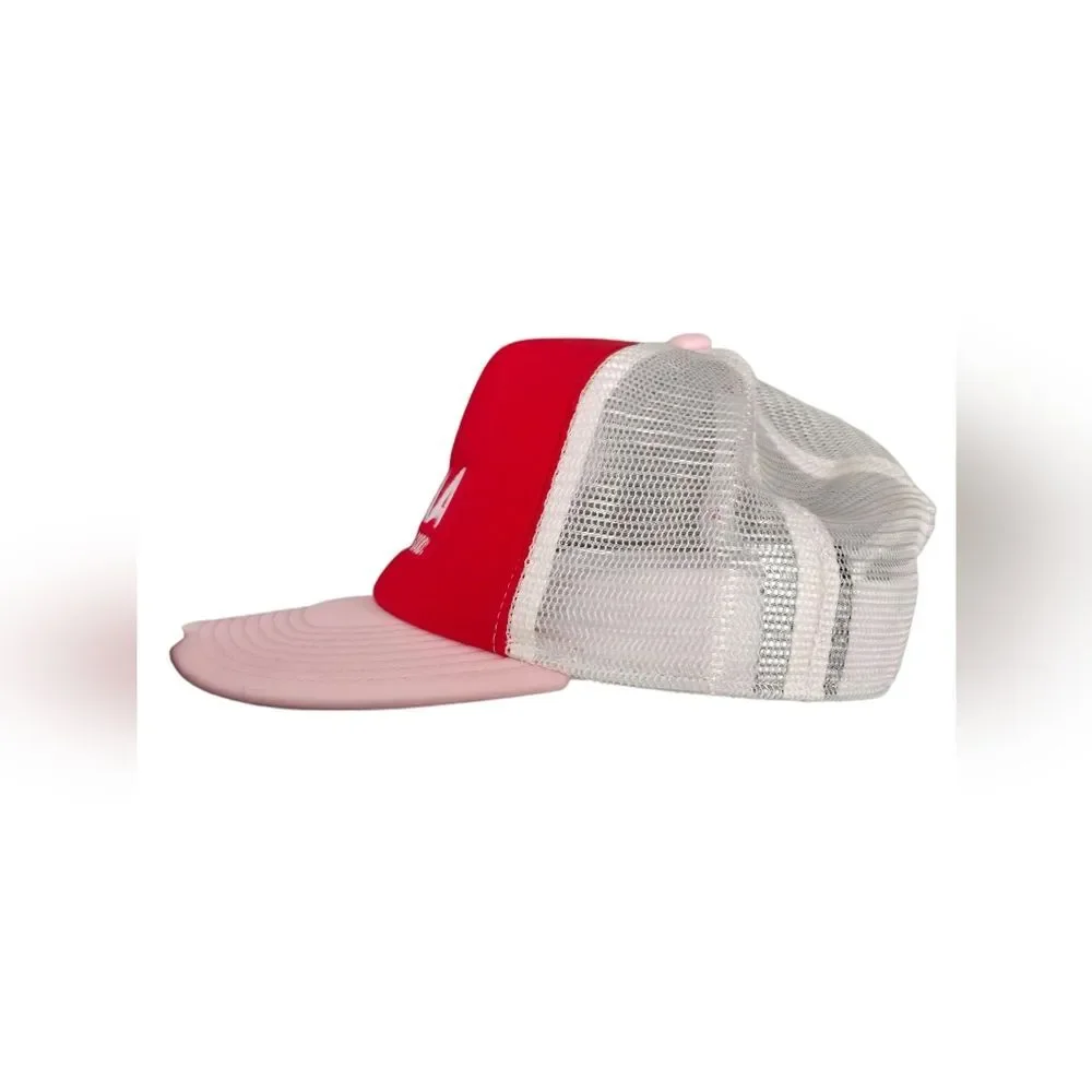 TNA Sporting Goods Red Pink & White Trucker Cap Hat Adjustable O/S